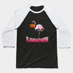 Flamingoween  Flamingo Mummy Costume Happy Hallowe Baseball T-Shirt